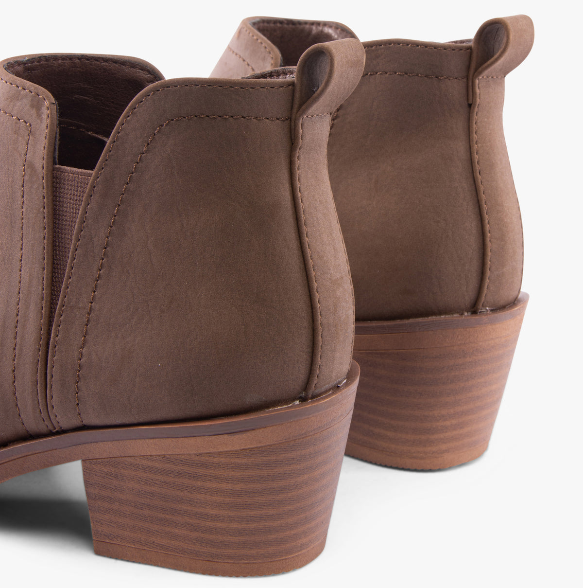 Rocket Dog YORK Womens Boots Brown, rear view showing block heel and pull-on design features.