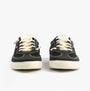 Rocket Dog ZAP Womens Trainers Black front view showcasing casual textile upper and round toe shape.