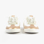 Rocket Dog ZAP Womens Trainers Gold/White front view showing lace-up design and round toe.