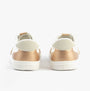 Rocket Dog ZAP Womens Trainers Gold/White back view showcasing gold accents and lace-up closure.