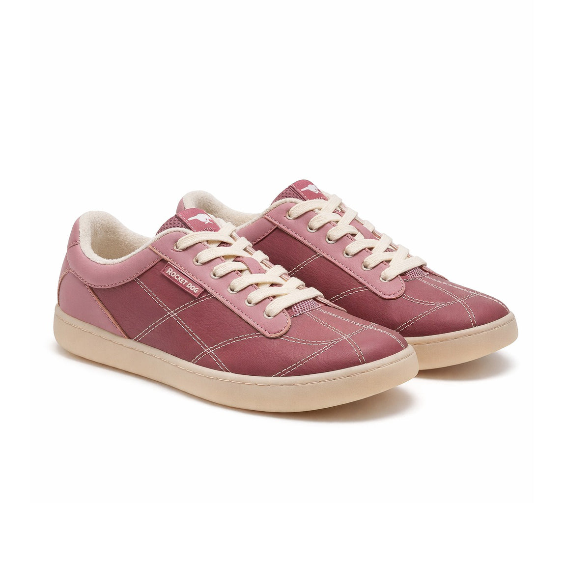 Rocket Dog KITTY NIXIE NYLON FABRIC/VULC PU Womens Casual Trainers Mauve
