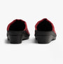 Rohde 2456-48 Womens Mules Wine rear view, showing cushioning and slip-on design with wedged rubber sole.