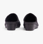 Rohde 2456-90 Womens Mules Black rear view showcasing textile upper and wedge heel design.