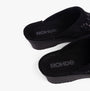 Rohde 2456-90 Womens Mules Black detail view of the slip-on wedge with breathable textile upper.