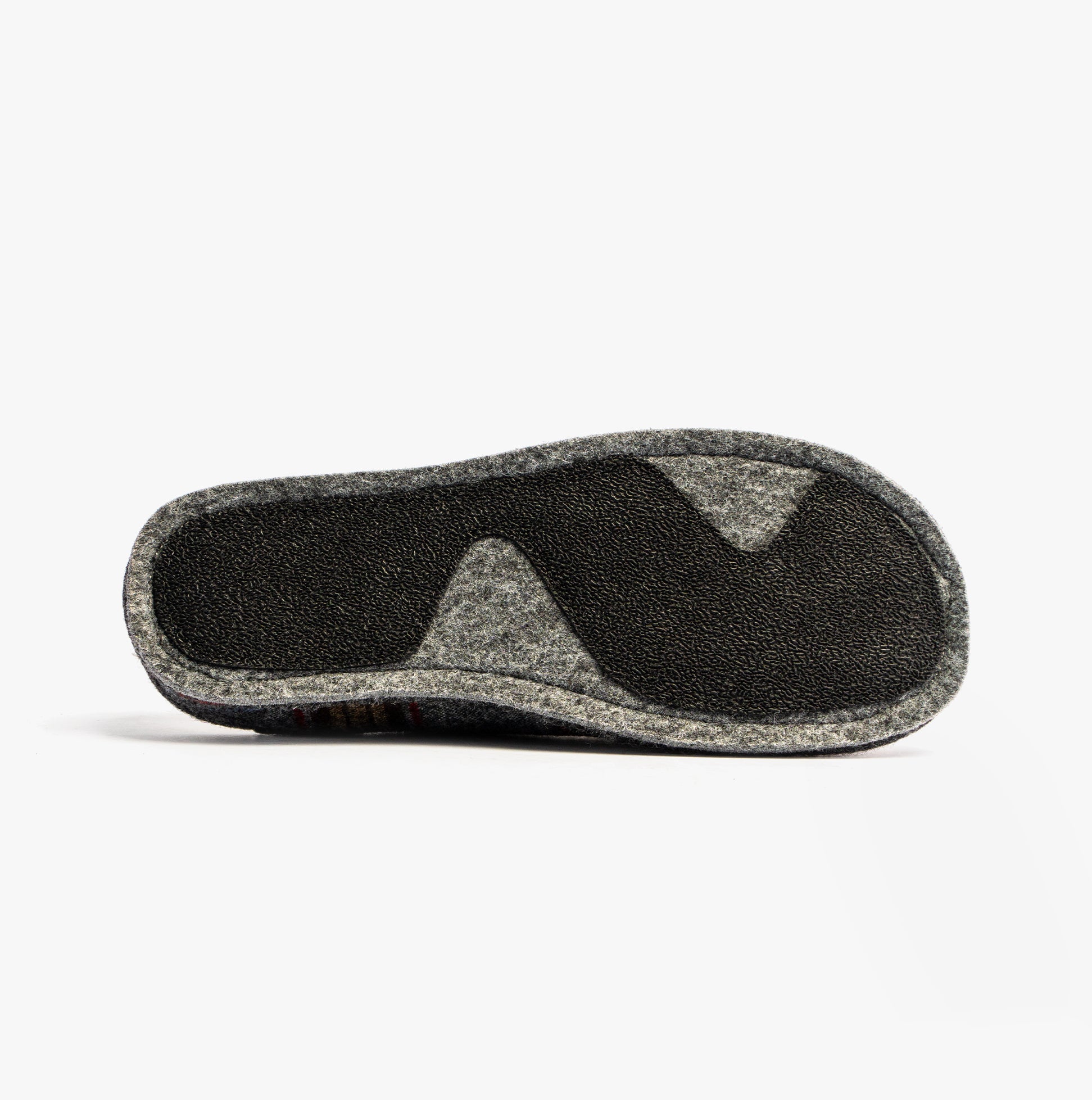 Rohde 6821-83 Womens Mules Graphite bottom view showing flat synthetic sole and textile details.