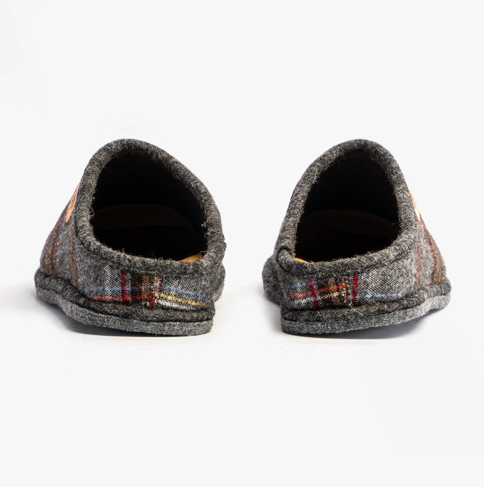 Rohde 6821-83 Womens Mules Graphite back view highlighting textile upper and flat heel.