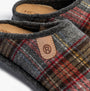 Rohde 6821-83 Womens Mules Graphite detail view showing textile upper, plaid patterns, and signature logo.