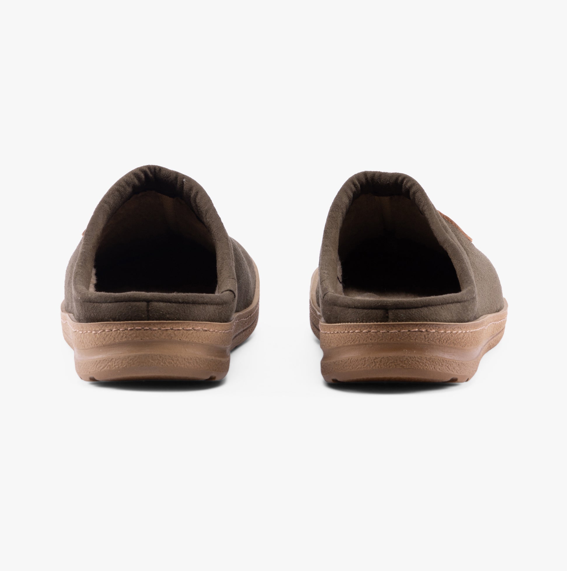 Rohde 7141-61 Mens Mules Olive rear view showing comfort slip-on design and round toe shape.