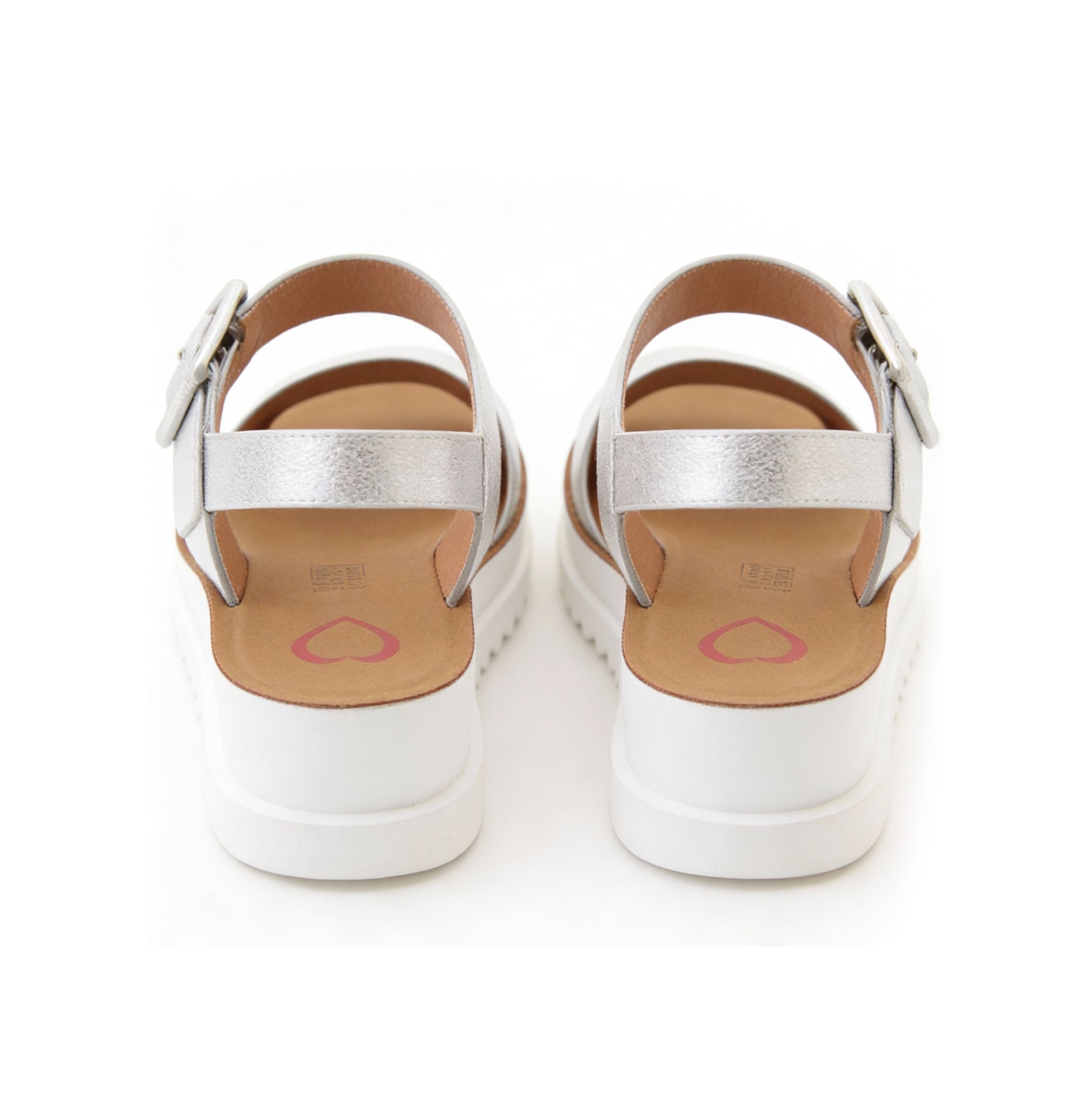 Heavenly Feet PISTACHIO Womens Ankle Strap Sandals Silver