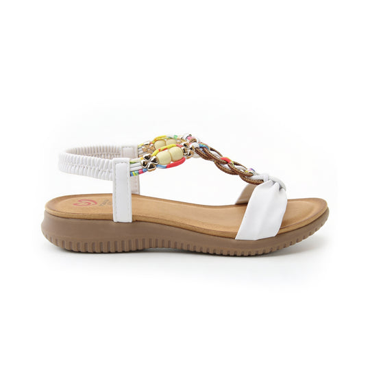 Heavenly Feet BRIGHT Womens Slingback Sandals White