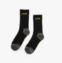 STB Thermal Work Socks UK 6-11, black thermal socks with reinforced heel and toe, side view.
