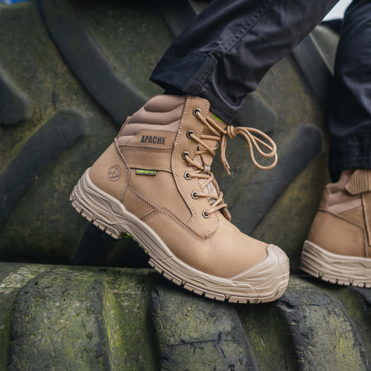 Apache Outback Unisex Composite Toe Safety Boots Stone