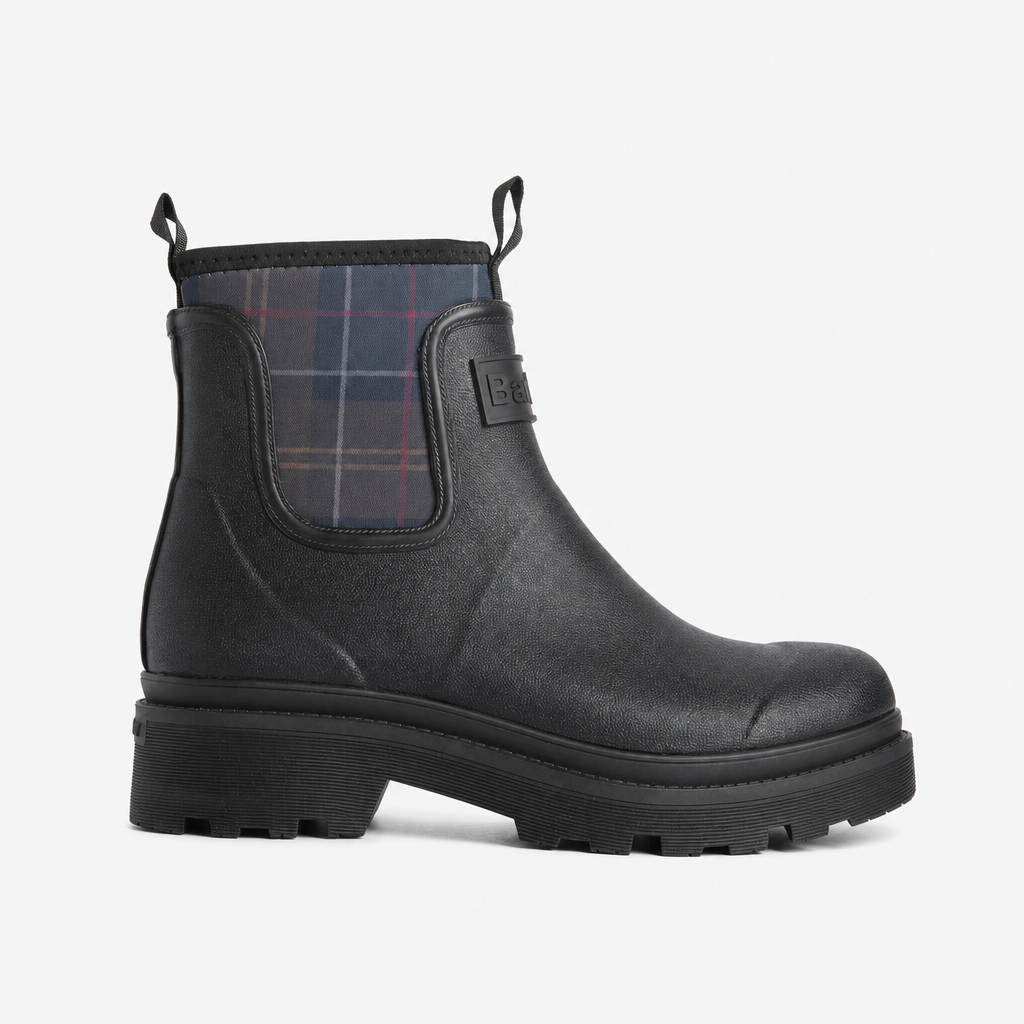 Barbour CYNTHIA CHELSEA Womens Wellingtons Black/Shadow Tartan