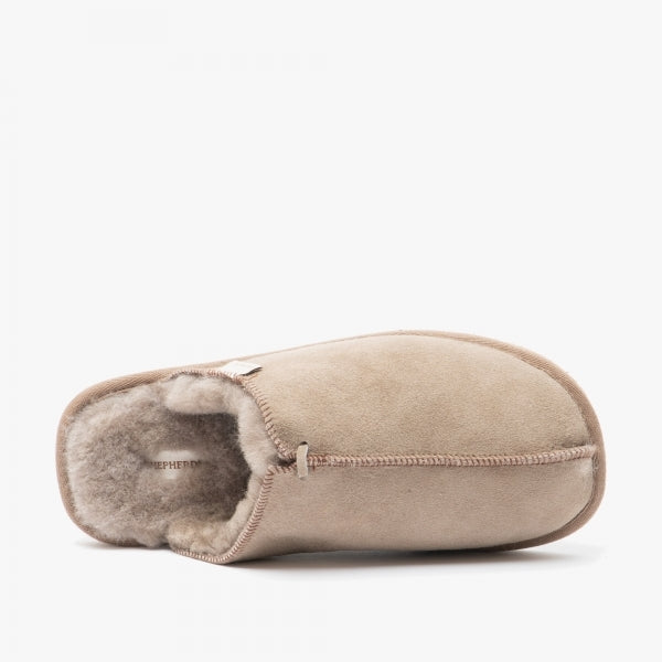 Shepherd HUGO Mens Sheepskin Mules Stone