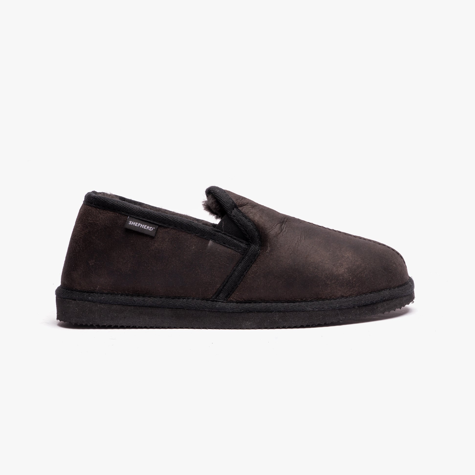 Shepherd BOSSE Mens Full Slippers Matt Black