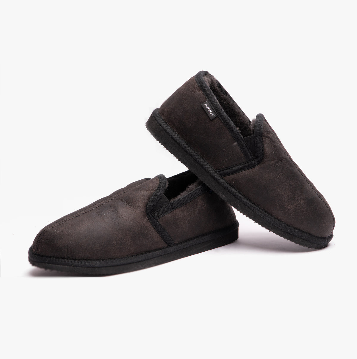 Shepherd BOSSE Mens Full Slippers Matt Black