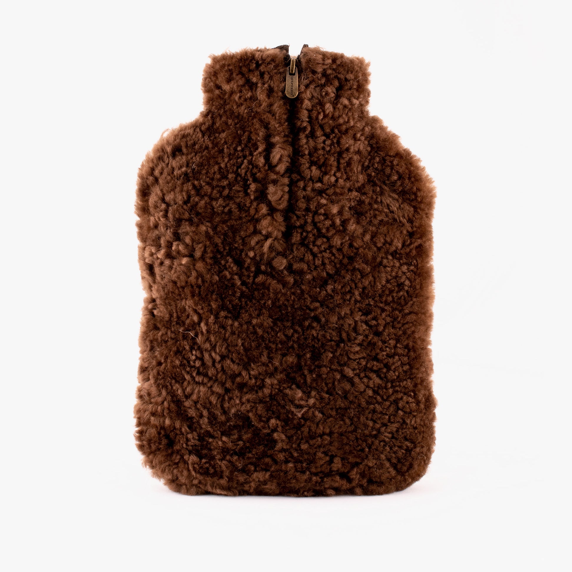 KERRI Sheepskin Hot Water Bottle Cover Rusty Brown