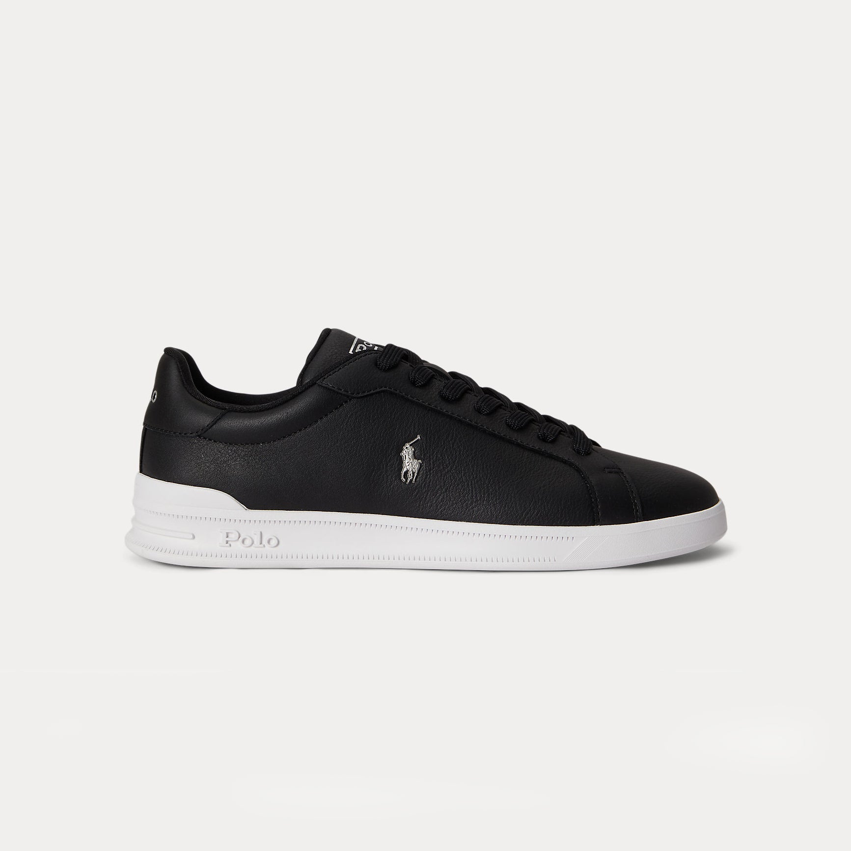 Polo Ralph Lauren HRT CRT II Mens Court Trainers Black/Silver