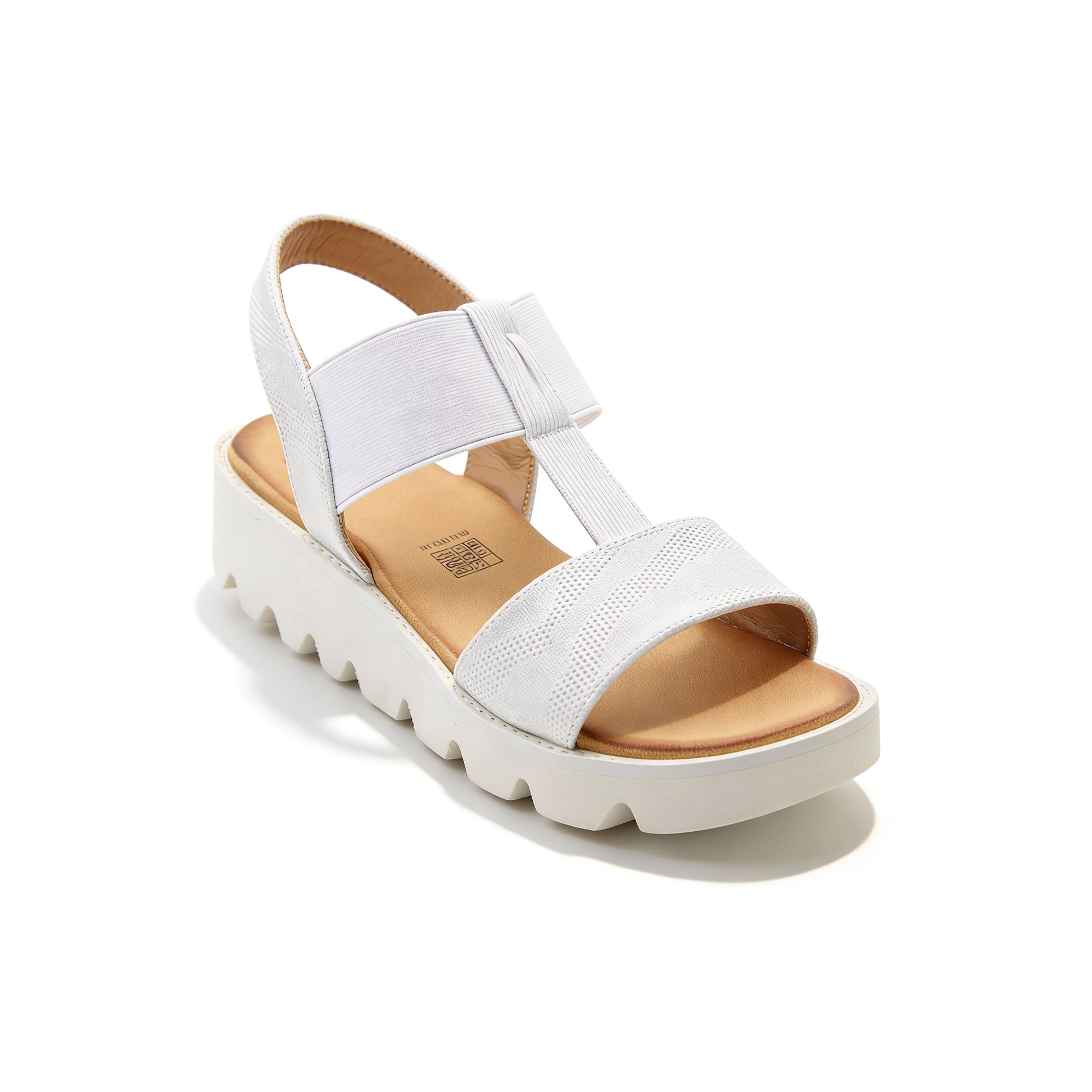 Heavenly Feet RITZ SHIMMER Womens Slingback Sandals White/Silver