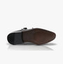 Silver Street London BOURNE Mens Shoes Black bottom view showcasing rubber sole and detailing.