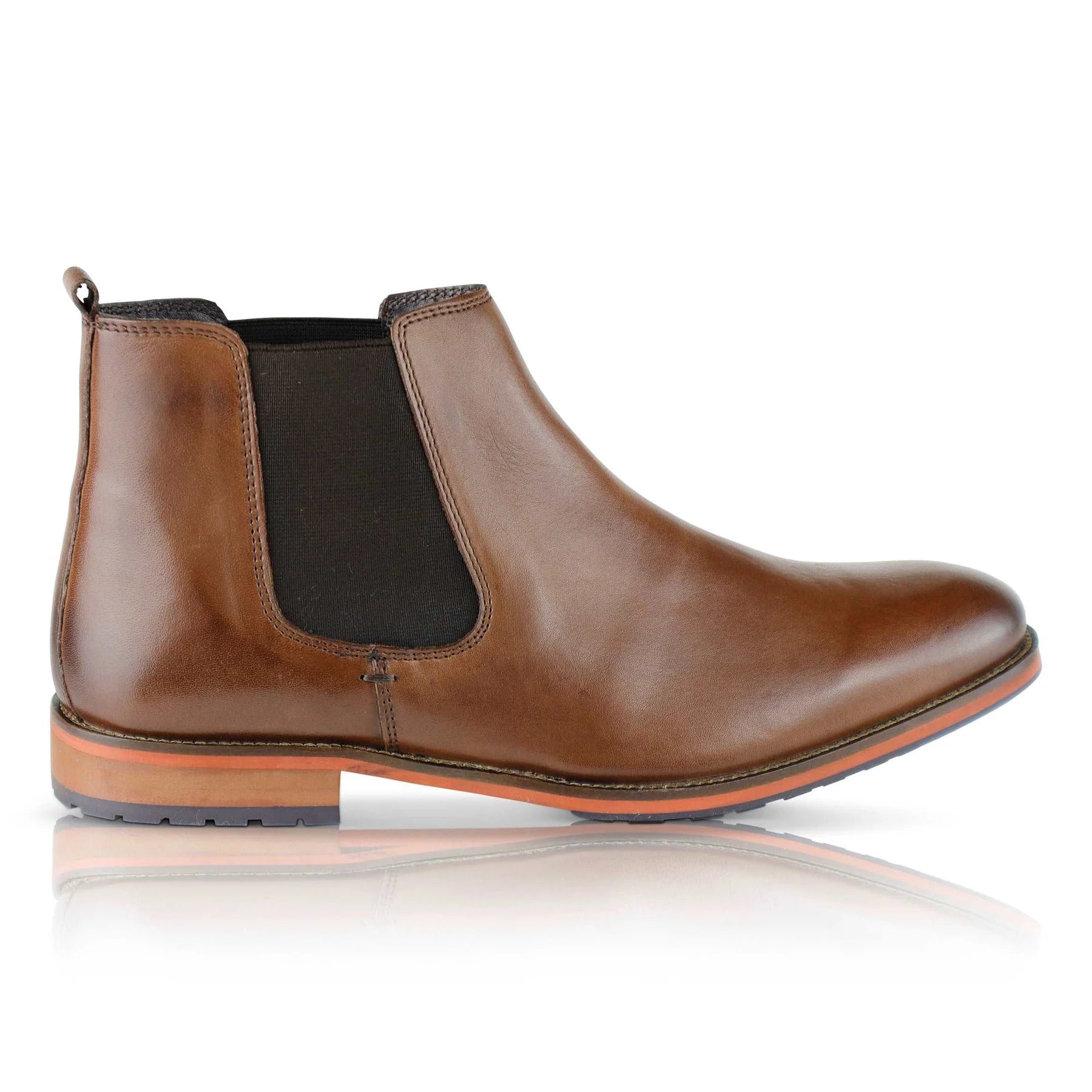 Silver Street London ARGYLL Mens Chelsea Boots Brown side view showcasing leather upper and elasticated side panel.