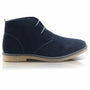 Silver Street London BARNABY Mens Boots Navy side view showing suede upper and lace-up closure