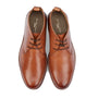Silver Street London LUDGATE Mens Boots Tan top view showing tan leather chukka boots with lace-up detailing.