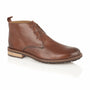Silver Street London LUDGATE Mens Boots Brown side view of chukka boots in leather with lace-up closure.