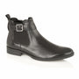 Silver Street London GRAFTON Mens Ankle Boots Black side view showing leather upper and elasticated side panel