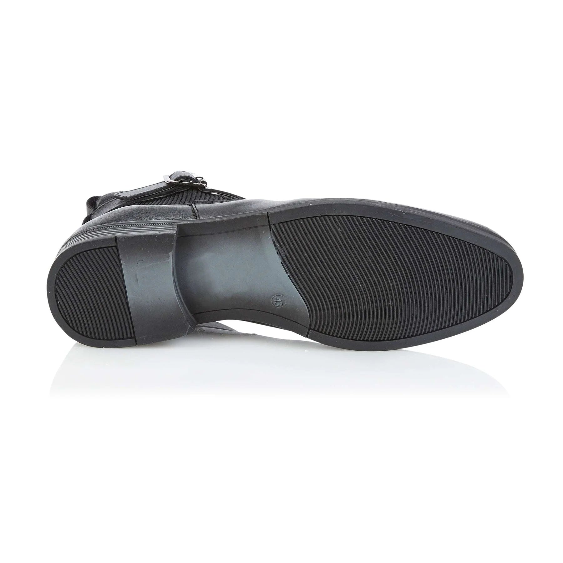 Silver Street London GRAFTON Mens Ankle Boots Black sole view showing rubber sole texture and details.