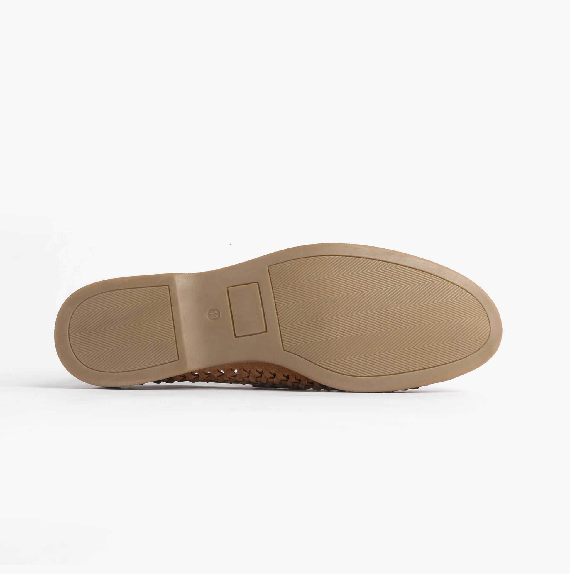 Silver Street London PERTH Mens Loafers Tan bottom view showing rubber sole design and grip.