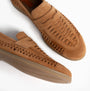 Silver Street London PERTH Mens Loafers Tan, top view showing suede upper and detailed stitching.
