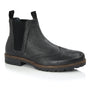 Silver Street London ALBION Mens Boots Black right side view showing leather upper and elasticated side panel