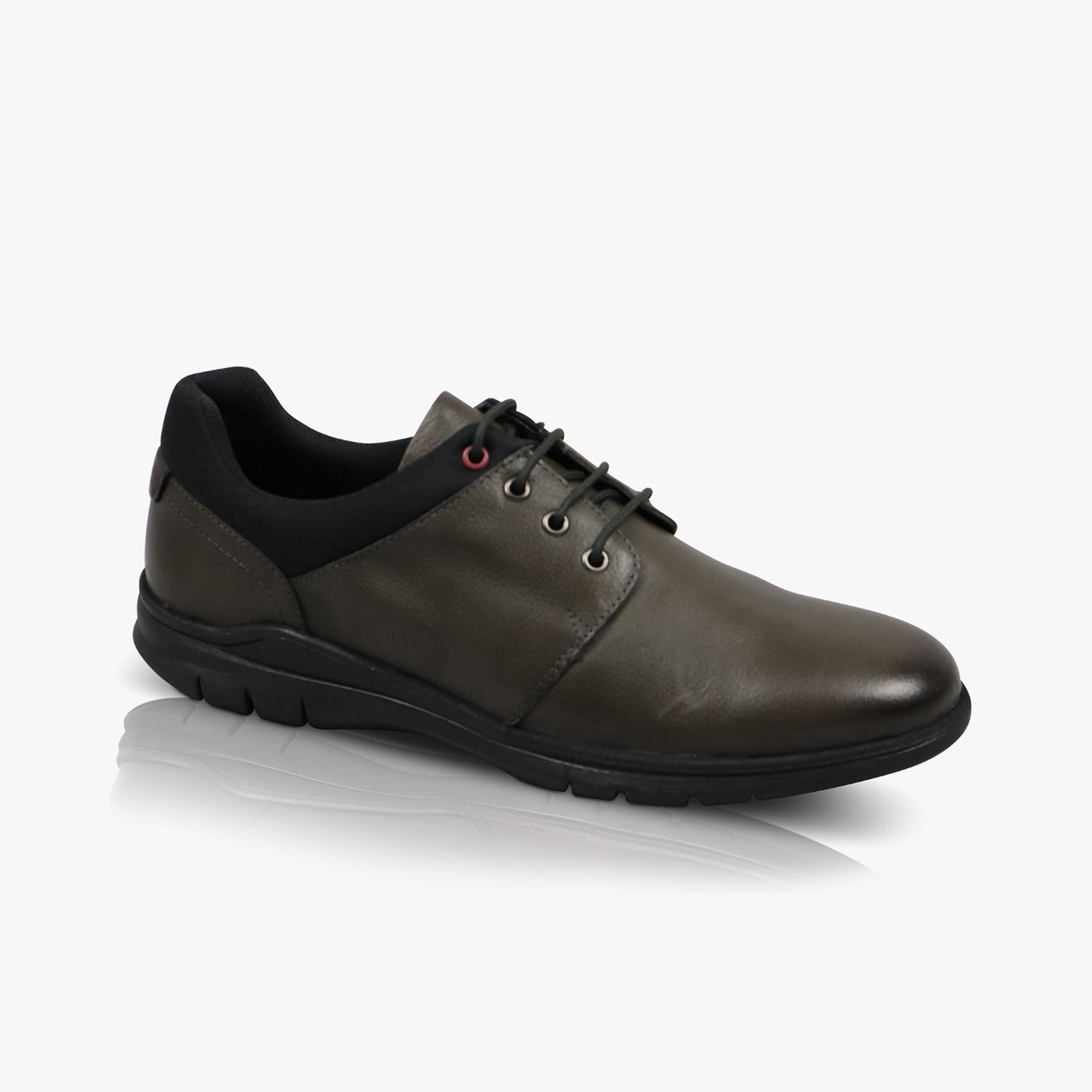 Silver Street London CHESTER Mens Shoes Grey side view with lace-up closure and round toe.