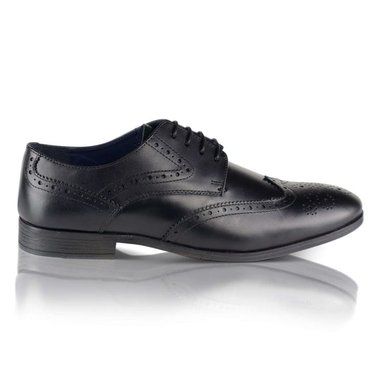 Silver Street London WILSON Mens Brogue Derby Shoes Black