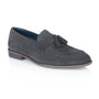 Silver Street London CHARLESTON Mens Loafers Grey side view showcasing suede upper and tassel detail.