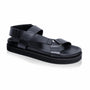 Silver Street London SANTA FE Mens Sandals Black side view showcasing leather upper and slip-on design.