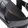 Silver Street London SANTA FE Mens Sandals Black detail view of strap and cushioned lining.