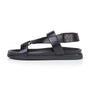 Silver Street London SANTA FE Mens Sandals Black side view showcasing leather upper and slip-on design.