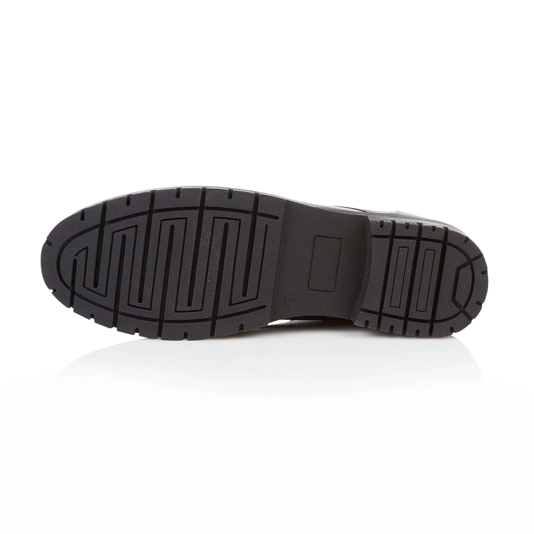 Silver Street London FARRINGDON Mens Boots Black bottom view showing tread and sole design