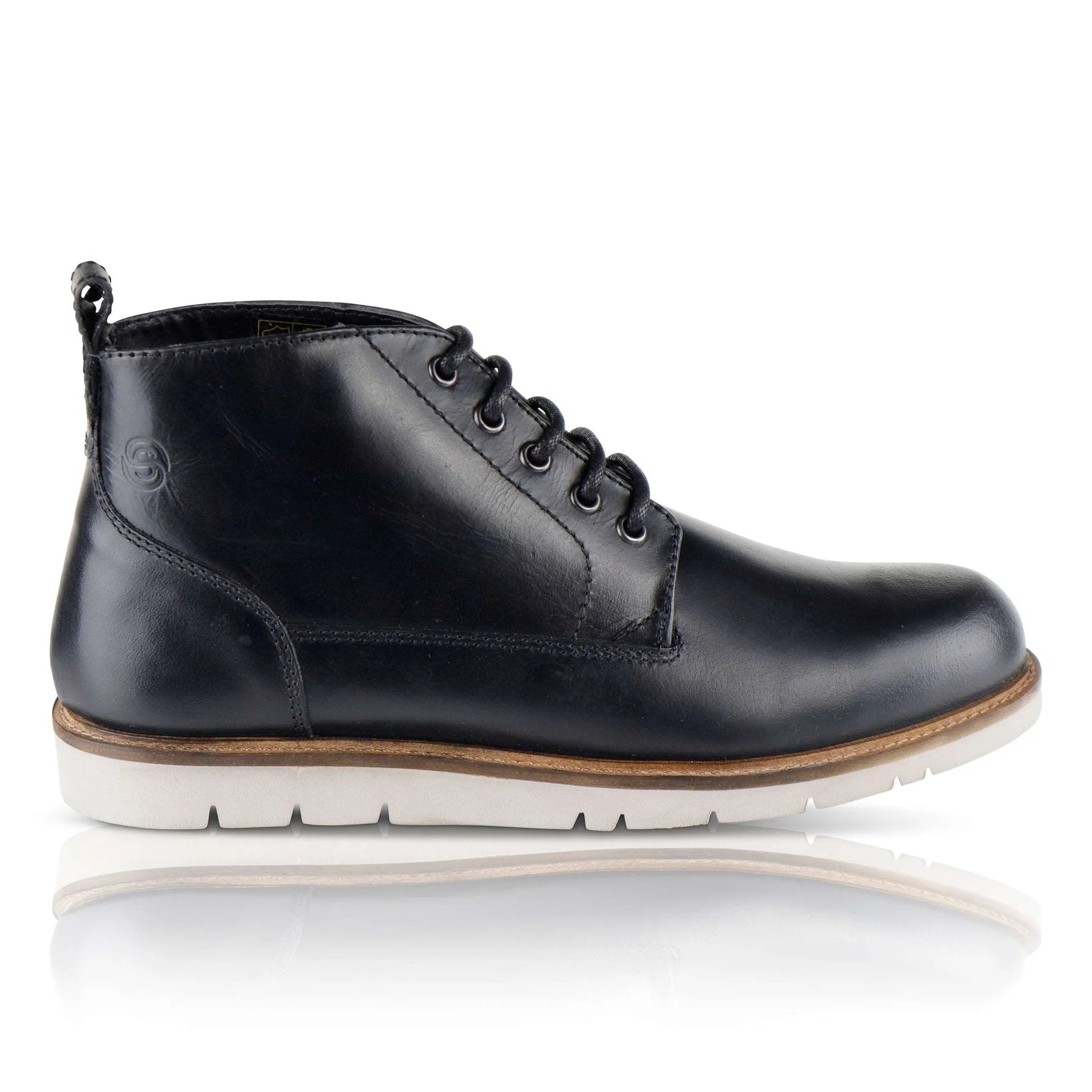 Silver Street London ALDERMAN Mens Boots Black side view showing leather upper and lace-up design.