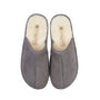 Silver Street London SMITHFIELD Mens Slippers Grey top view showing suede upper and warm lining.
