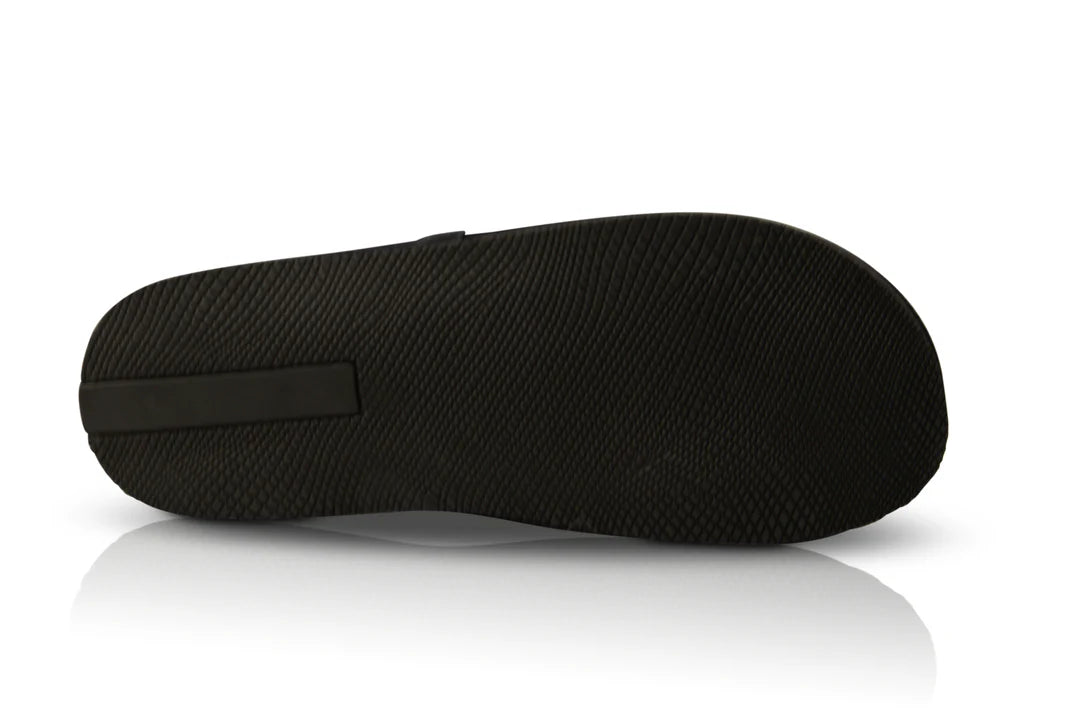Silver Street London SMITHFIELD Mens Slippers Navy sole view, featuring durable rubber material and textured pattern.