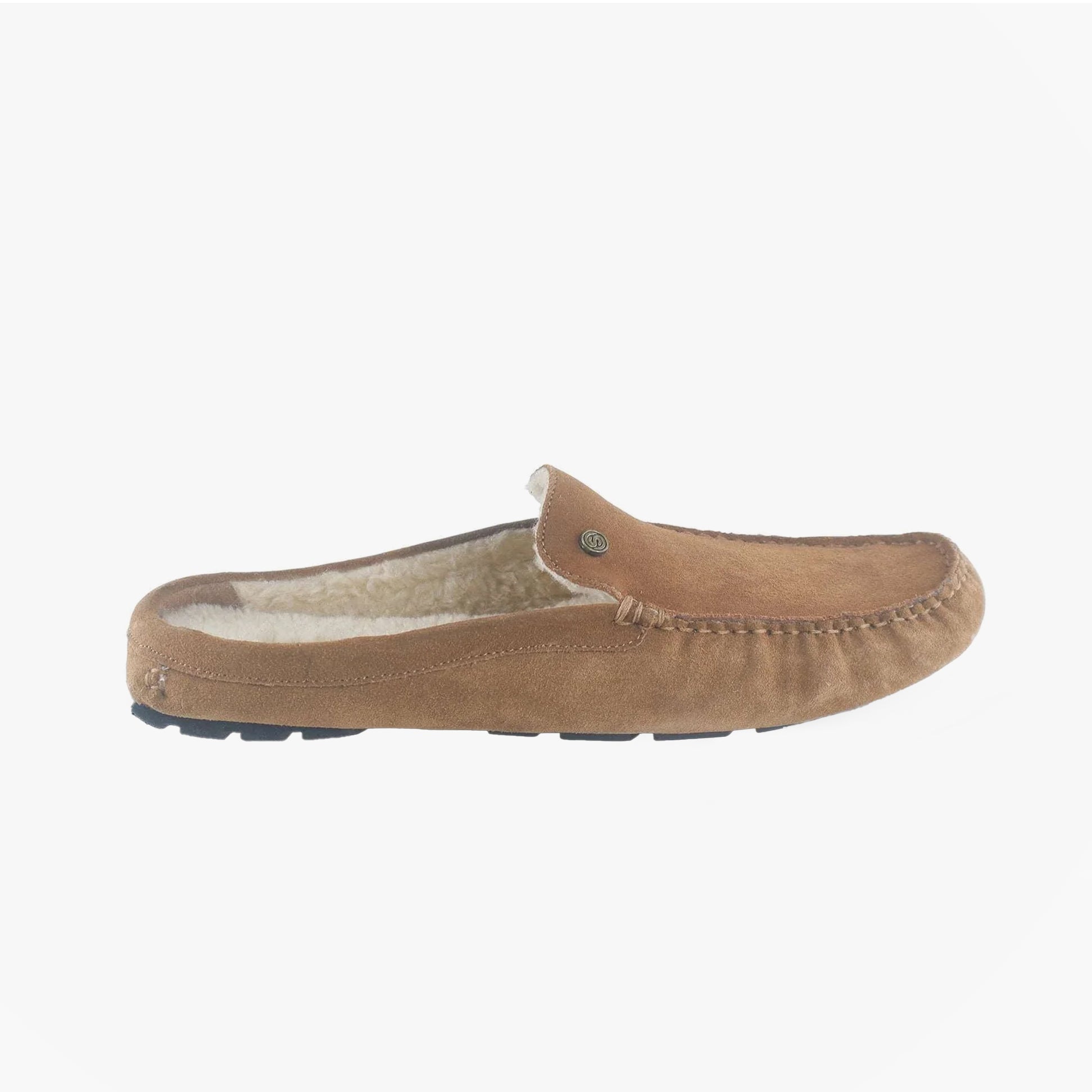 Silver Street London WALBROOK Mens Loafers Tan side view showing suede upper and comfort lining.