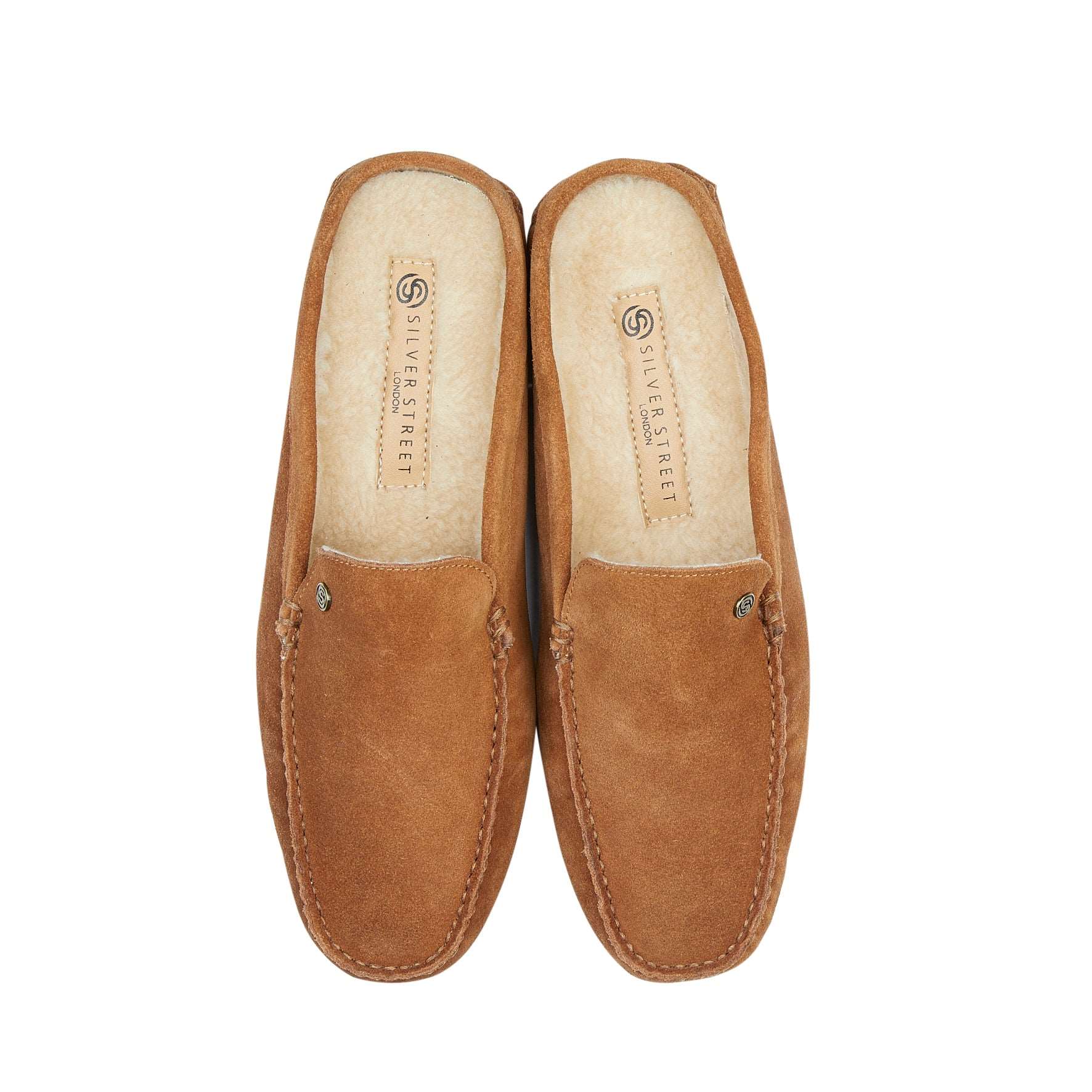 Silver Street London WALBROOK Mens Loafers Tan top view showing suede upper and slip-on design
