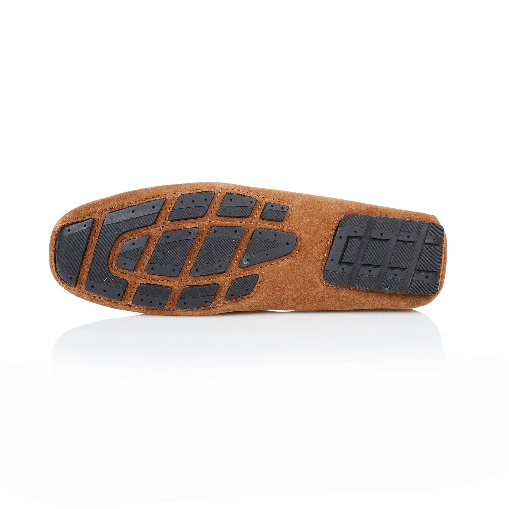 Silver Street London WALBROOK Mens Loafers Tan bottom view showing rubber sole design details.