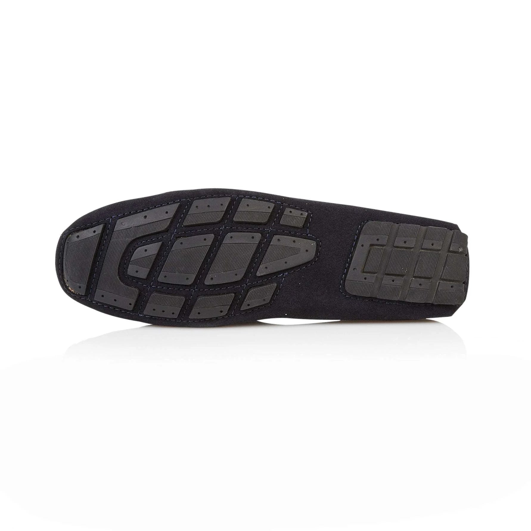 Silver Street London WALBROOK Mens Loafers Navy sole view, featuring rubber sole with grip patterns.