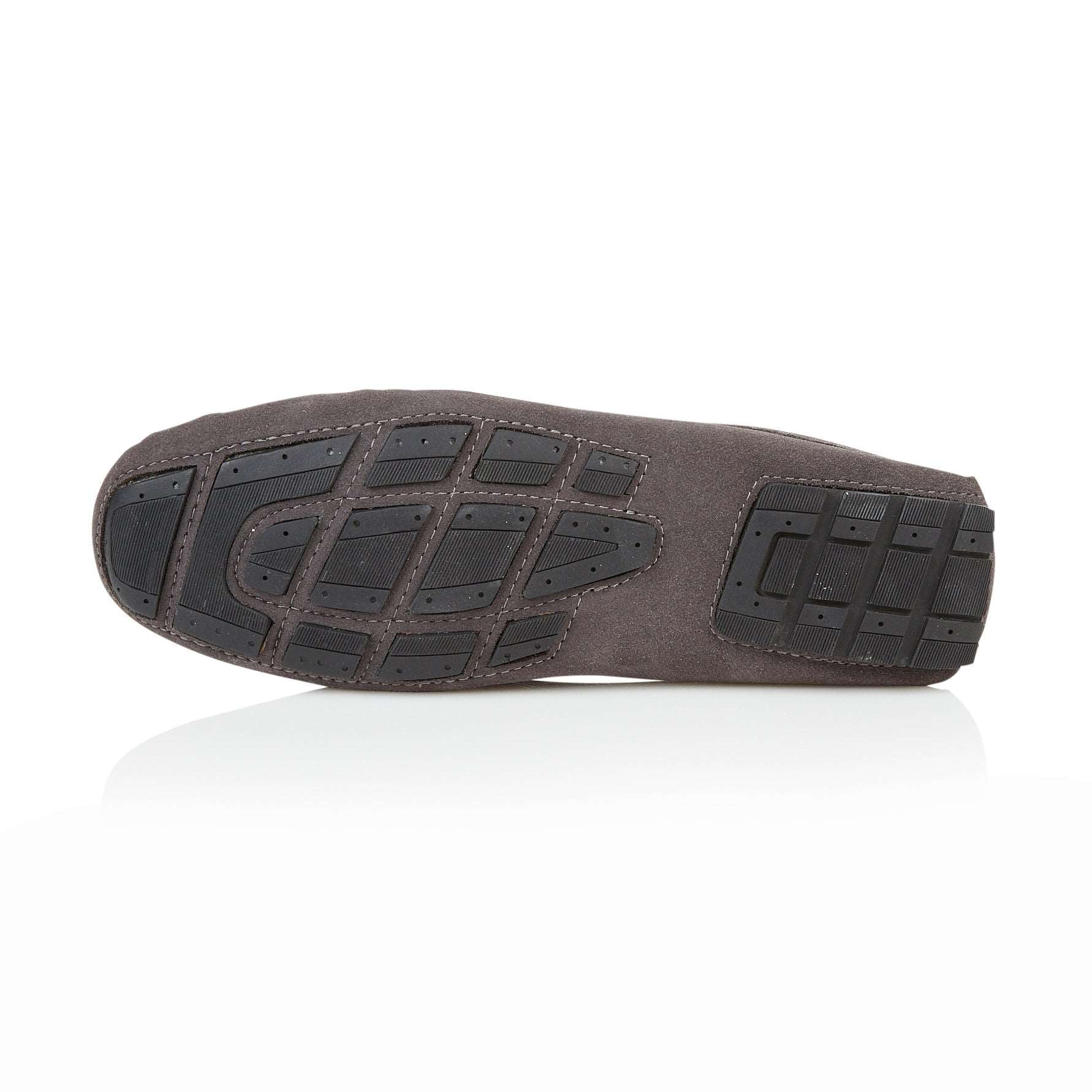 Silver Street London WALBROOK Mens Loafers Grey bottom view showing rubber sole and tread design.