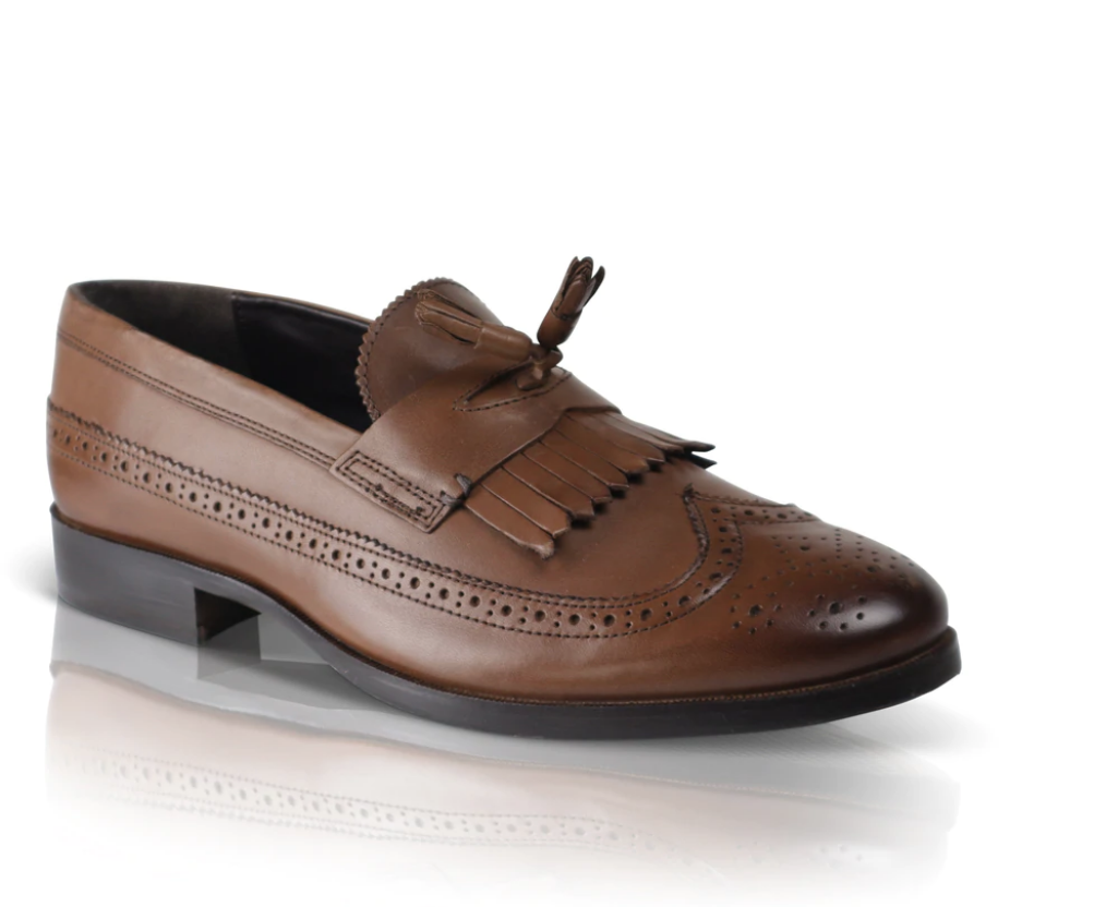 Silver Street London BOROUGH Mens Loafers Brown side view showcasing leather upper and detailed design features.