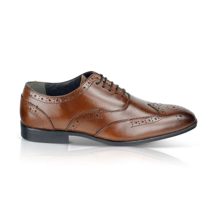 Silver Street London OXFORD Mens Oxford Shoes Brown side view showing leather upper and lace-up closure.